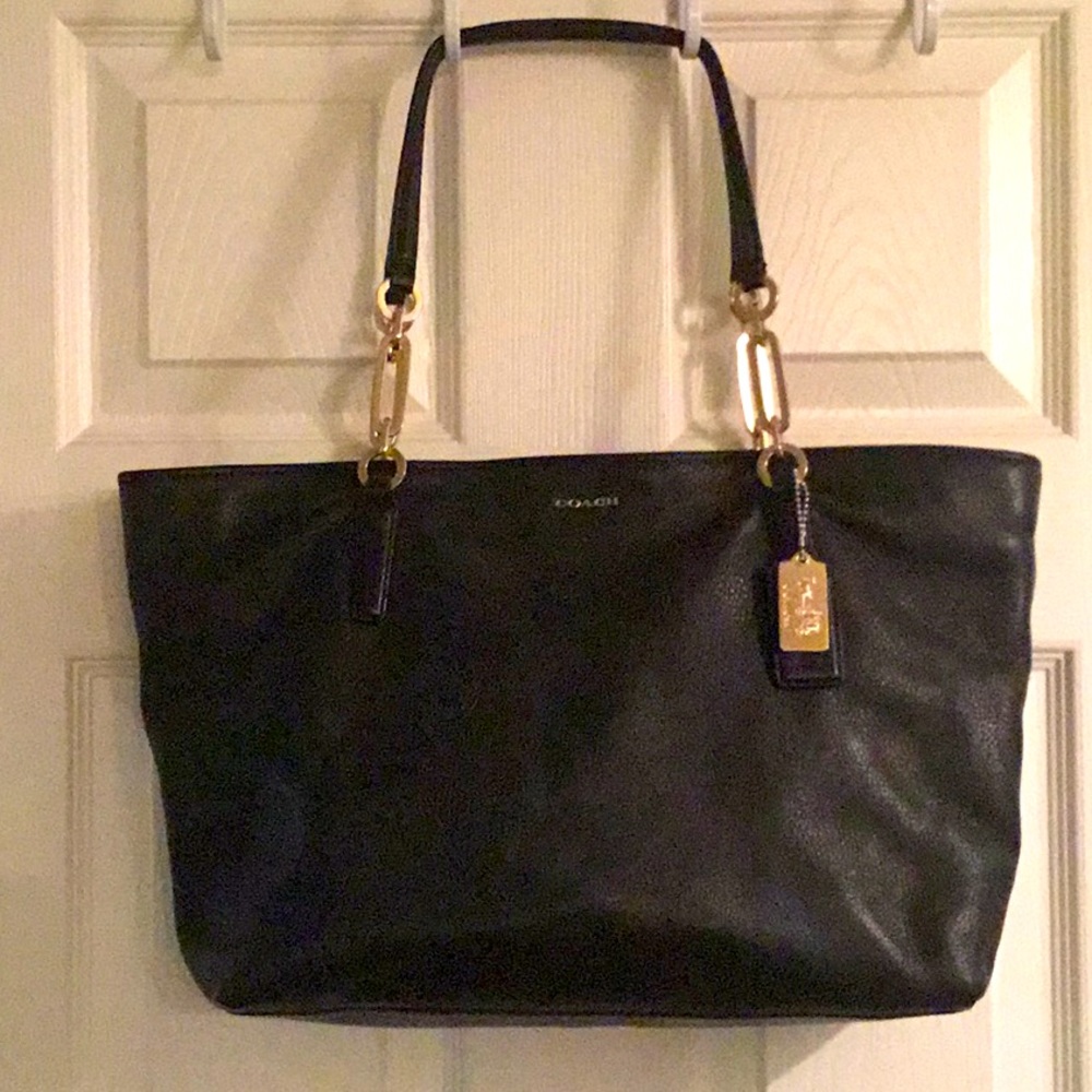 COACH,” Black Leather Satchel “❤️ - Picture 1 of 6